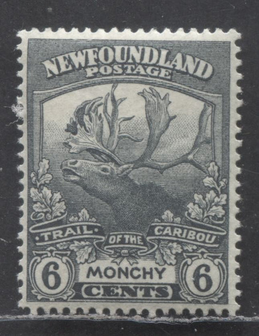 Lot 92 Newfoundland #120 6c Grey Monchy, 1919 Trail Of The Caribou Issue, A VFOG Single With Perf 14.2x14 Line