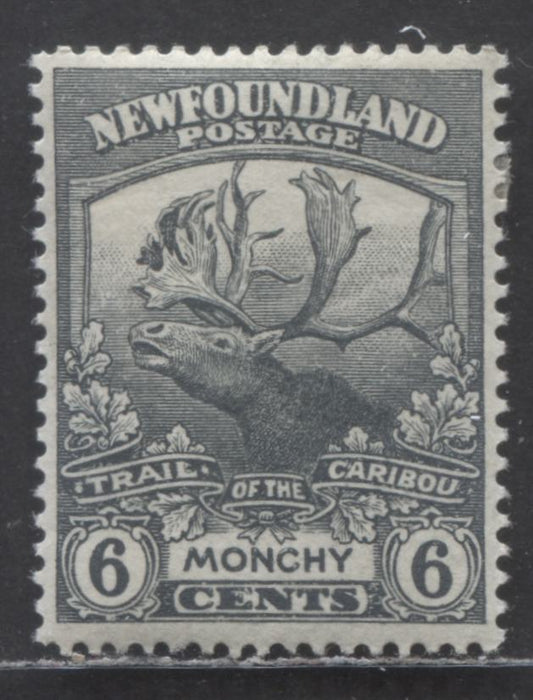 Lot 93 Newfoundland #120 6c Grey Monchy, 1919 Trail Of The Caribou Issue, A VFOG Single With Perf 14.2x14.1 Line
