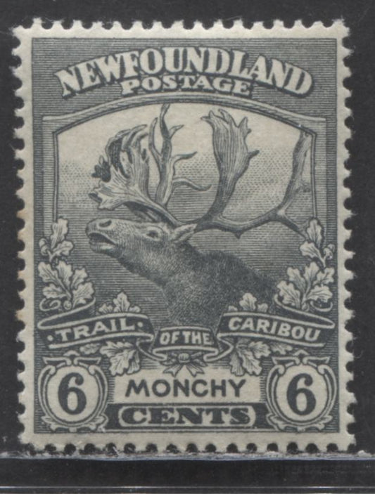 Lot 94 Newfoundland #120 6c Grey Monchy, 1919 Trail Of The Caribou Issue, A VFNH Single With Perf 14.2x14.1 Line