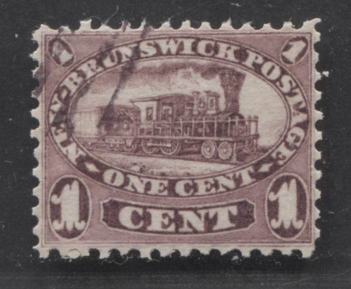 Lot 7 New Brunswick #6 1c Red Lilac Locomotive, 1860 Cents Issue, A Very Fine Used Single With Perf 11.75x12