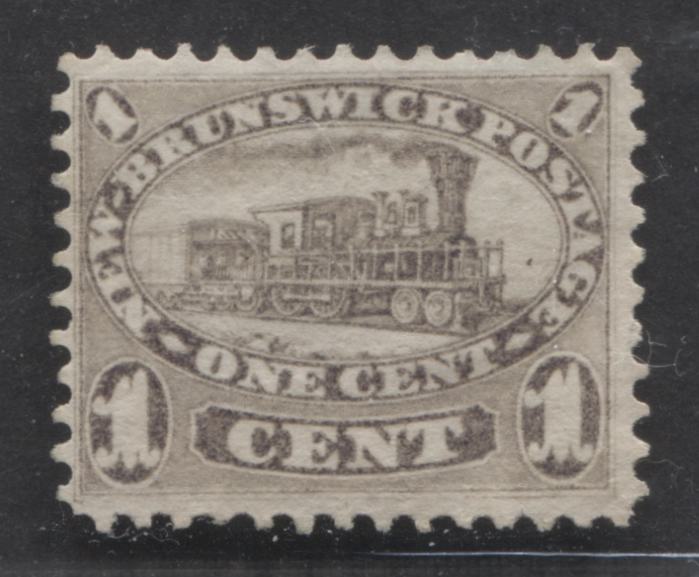 Lot 8 New Brunswick #6a 1c Brown Violet Locomotive, 1860 Cents Issue, A F Unused Single With Perf 11.75x12.1, Color A Little Faded