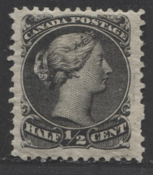 Lot 84 Canada #21c 1/2c Black Queen Victoria, 1868-1876 Large Queen Issue, A FOG Single On Thin Duckworth Paper 2, Perf 12.1 x 12.2