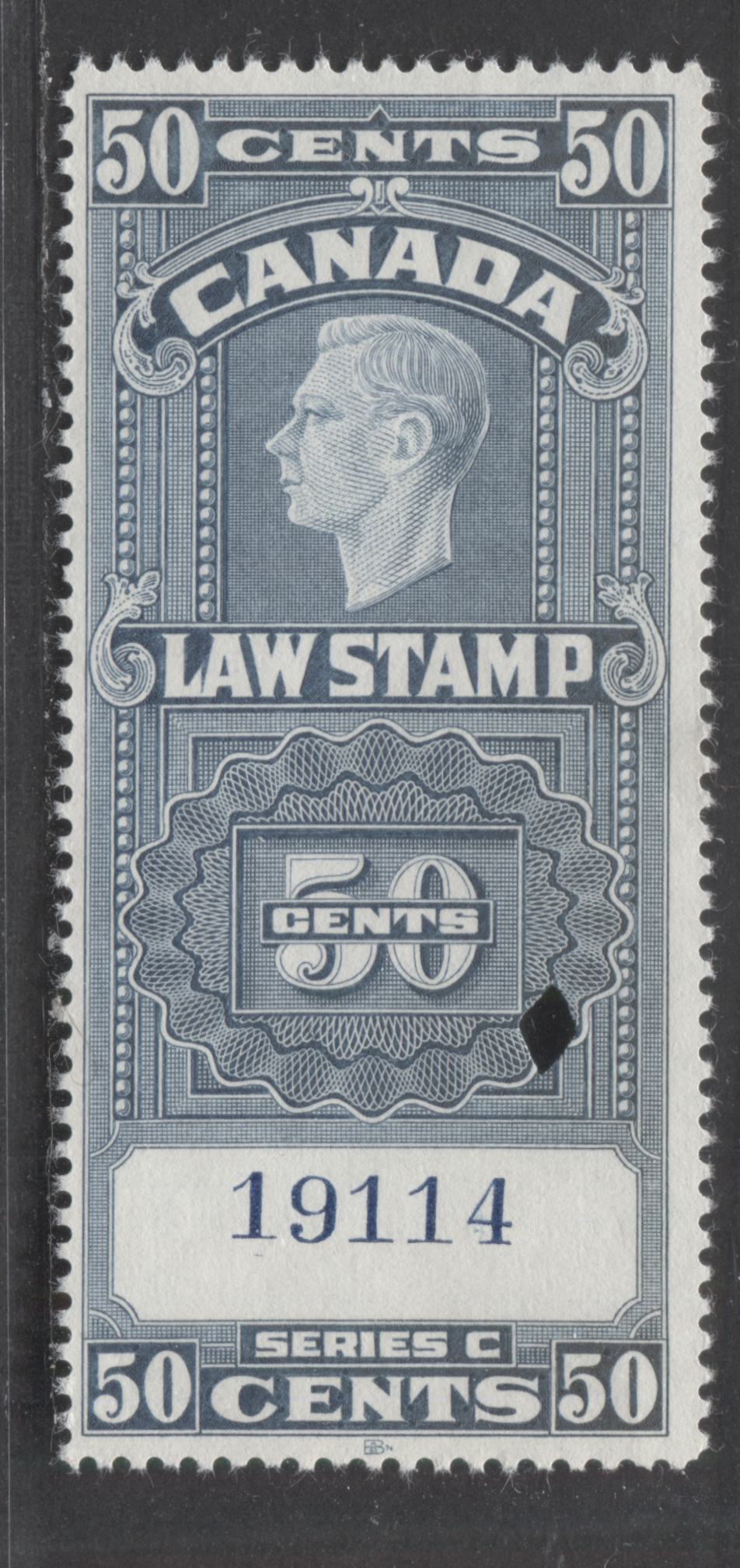 Canada #FSC25a 50c Slate King George VI, 1938-1967 Supreme Court Issue, A Fine Used Single