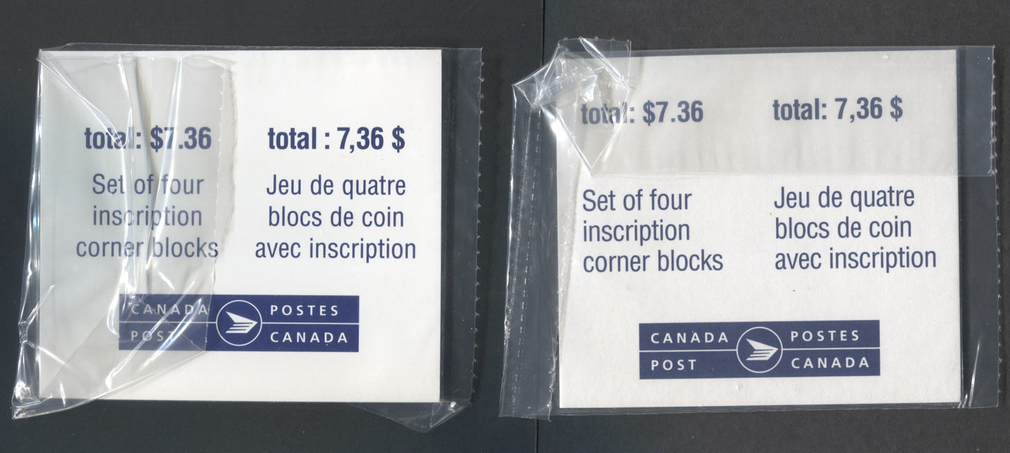 Lot 339 Canada #1767, 1769 46c Multicolored Northern Goshawk - Sandhill Crane 1999 Birds Of Canada -4, Canada Post Sealed Pack of Inscription Blocks on TRC Paper With HB Type 7A Insert Card, VFNH, Unitrade Cat. $18