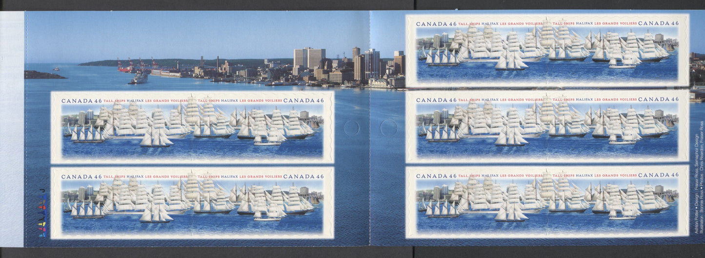 Lot 414 Canada #BK230, BK231 46c Multicolored Tall Ships - Petro Canada, 2000 Tall Ships & PetroCan Issues, 2 VFNH Booklets Of 10 & 12 On LF JAC Paper
