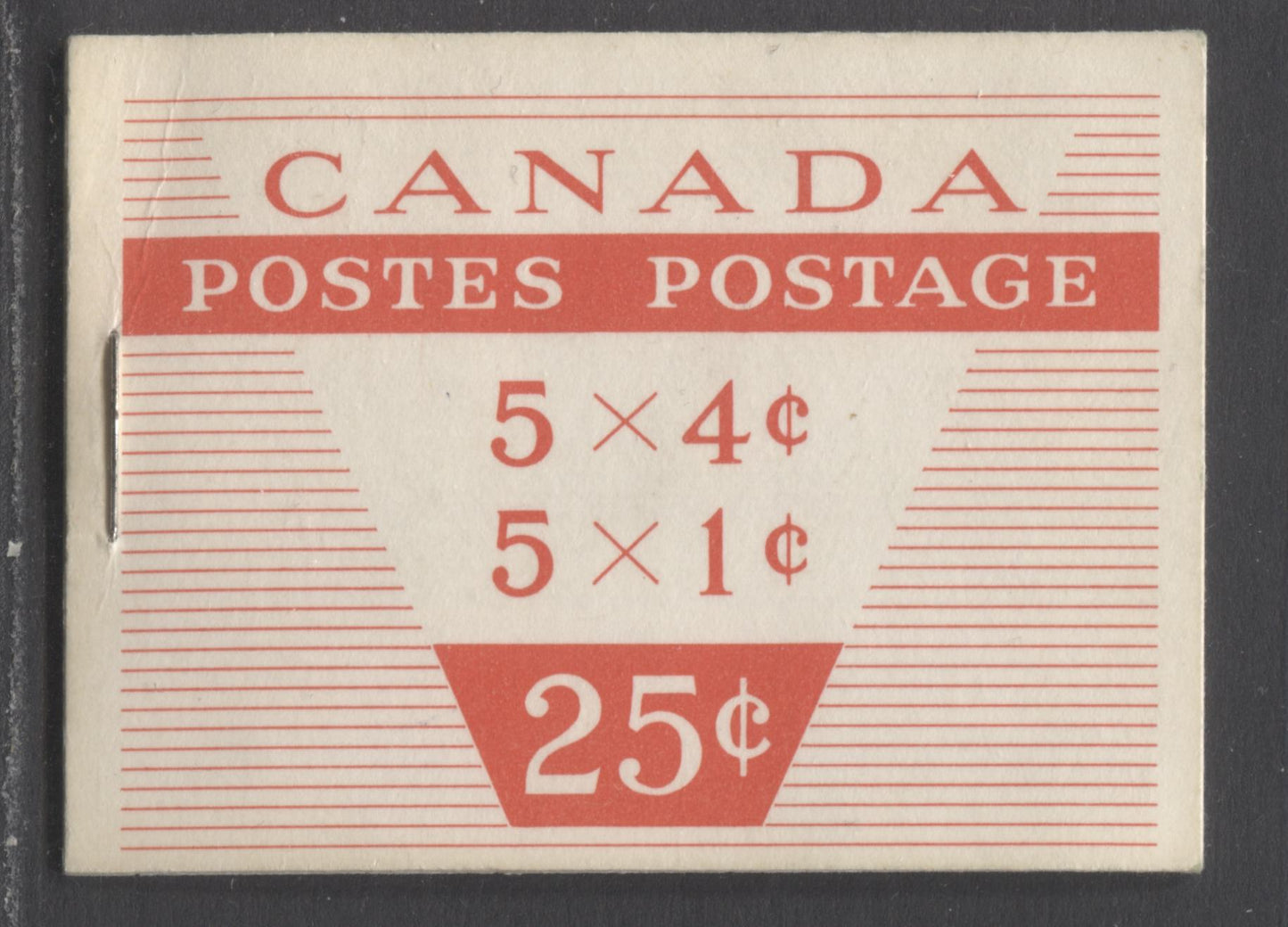 Canada #BK53bvar 1962-1967 Cameo Issue, a VFNH Booklet Containing 1c & 4c Panes of 5, Type II 'Local 4c First Ounce' Cover, DF 1c & LF 4c Panes, HB Interleaving