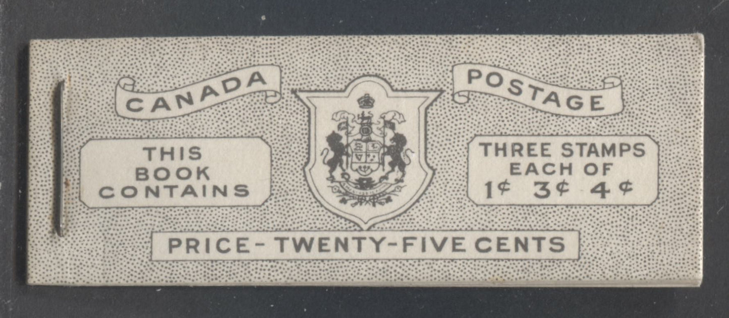 Canada #BK47 1c,3c,4c Violet Brown, Carmine Rose, Violet, 1953 Queen Elizabeth II Karsh Issue, A VFNH Booklet English, Harris Front Cover IVb And Back Cover Iiv