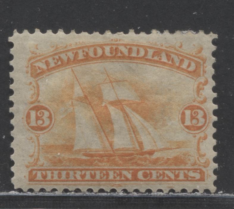 Lot 264 Newfoundland #30 13c Orange Ship, 1865-1894 First Cents Issue, A FOG Single
