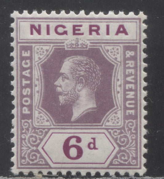 Nigeria SC#7 6d Dull Pruple & Bright Purple 1914-1929 Imperial Keyplate Issue, Multiple Crown CA Wmk, A VFNH Single, Click on Listing to See ALL Pictures, Estimated Value $20 USD