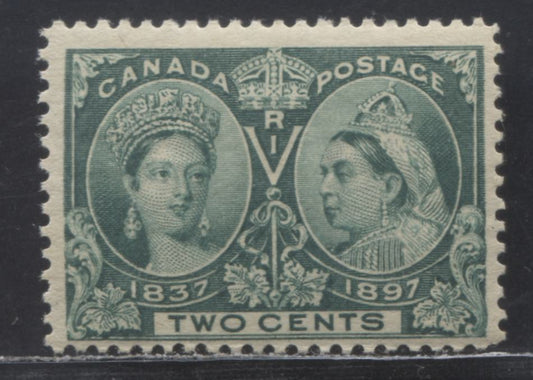 Lot 87 Canada #52 2c Green Queen Victoria, 1897 Diamond Jubilee Issue, A FNH Single Showing Light Diagonal Gum Bend