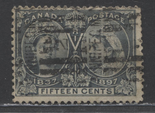 Lot 92 Canada #58 15c Steel Blue Queen Victoria, 1897 Diamond Jubilee Issue, A Good Used Single