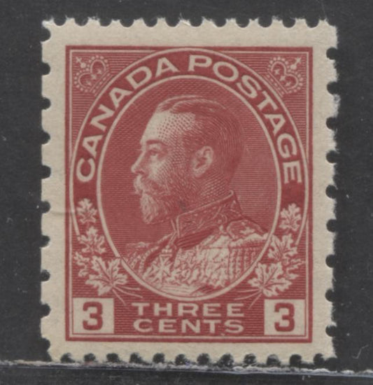 Canada #184 3c Carmine King George V, 1931 Admiral Provisional Issue, A VFNH Single Die 2, Perf 12 x 8