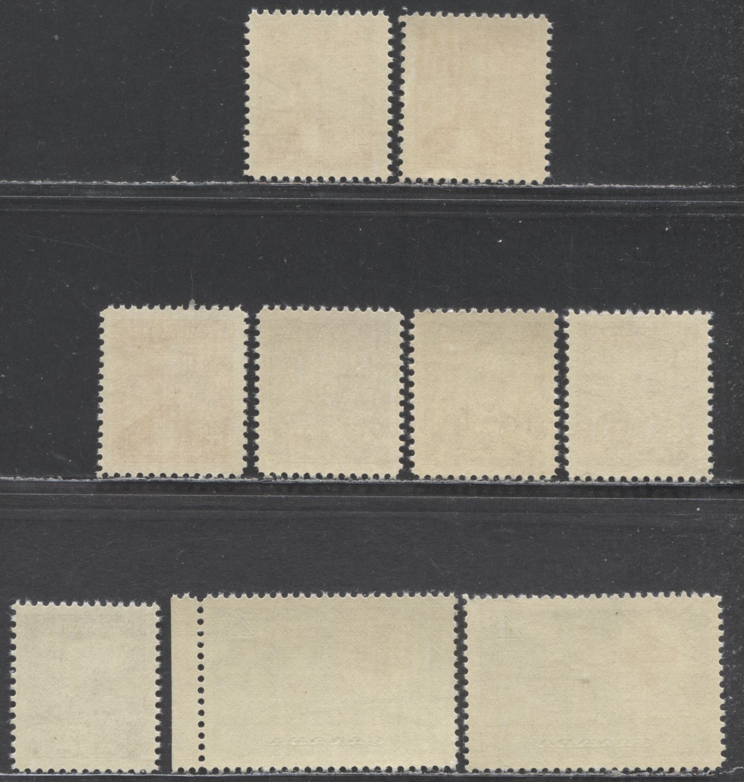 Canada #317 - 319 4c,3c,4c Blue & Red, Rose Lilac, Orange Vermilion Red Cross Symbol, Sir John Abbot, Alexander Mackenzie, 1952 Red Cross Conference, Prime Ministers Issues, 9 VFNH Singles Different Shades