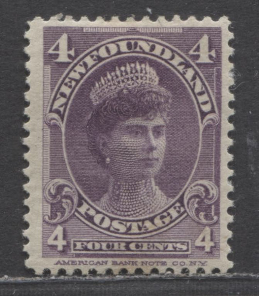 Lot 88 Newfoundland #84 4c Violet Duchess Of York, 1897-1901 Royal Family Issue, A FOG Singles On Stout Horizontal Wove Paper