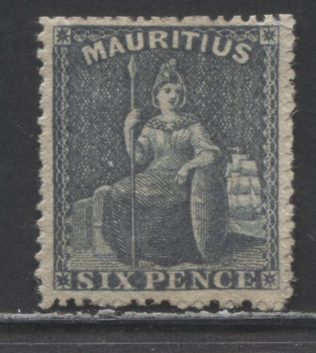 Lot 171 Mauritius SC#22 6d Slate 1861 Brittania Issue, A Very Fine Unused Single, Click on Listing to See ALL Pictures, Estimated Value $18 USD