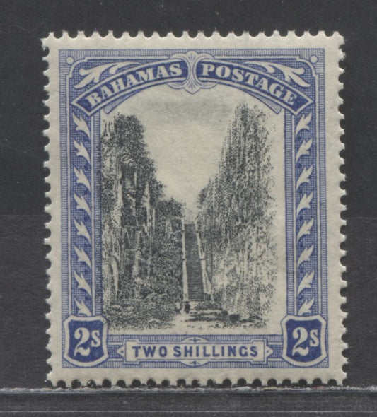 Bahamas SC#81 2/- Blue/Gray 1921 Pictorial Issue, A VFNH Single, Click on Listing to See ALL Pictures, Estimated Value $60 USD