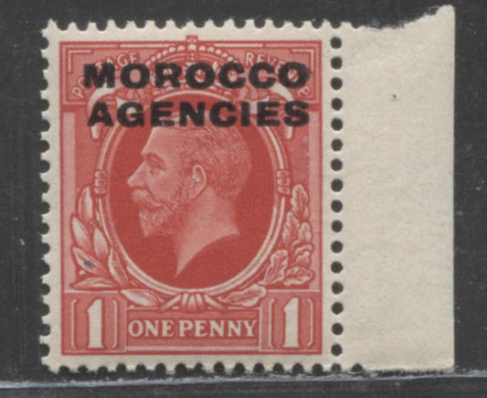 Morocco Agencies SC#235 1c Scarlet 1935-1936 Photogravure King George V British Currency Issue, Small Format Design, A VFNH Single, Click on Listing to See ALL Pictures, Estimated Value $7 USD