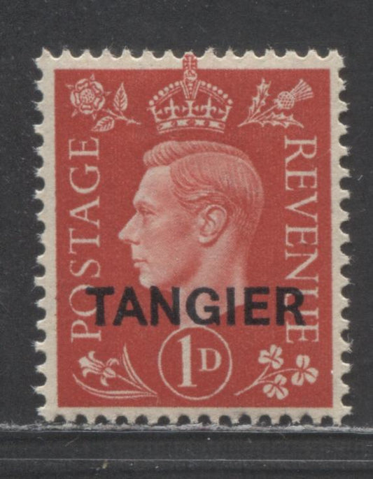Morocco Agencies SC#516 1d Scarlet 1937 King George VI Tangier Overprint Issue, One Of 3 Values To Be Overprinted, A VFNH Single, Click on Listing to See ALL Pictures, Estimated Value $50 USD
