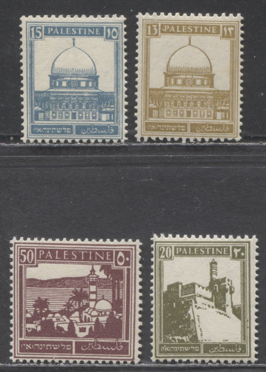 Palestine SC#75-78 1927-1942 Pictorial Definitives, 4 F/VFNH Singles, Click on Listing to See ALL Pictures, 2022 Scott Classic Cat. $22.75 USD