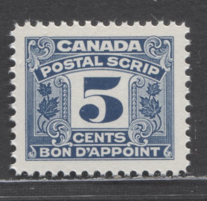 Canada #FPS27 5c Blue , 1967 Postal Script Issue, A VFNH Single With Larger Design Size