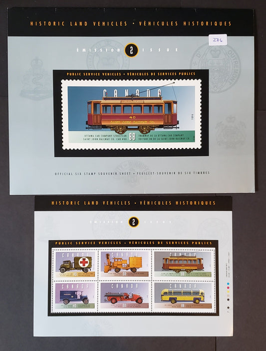 Canada #1527 43c-88c Multicolored Ford Military Ambulance-MCI Courier, 1994 Historic Public Service Vehicles 2 Issue, A VFNH Sheet Of 6 On LF Paper