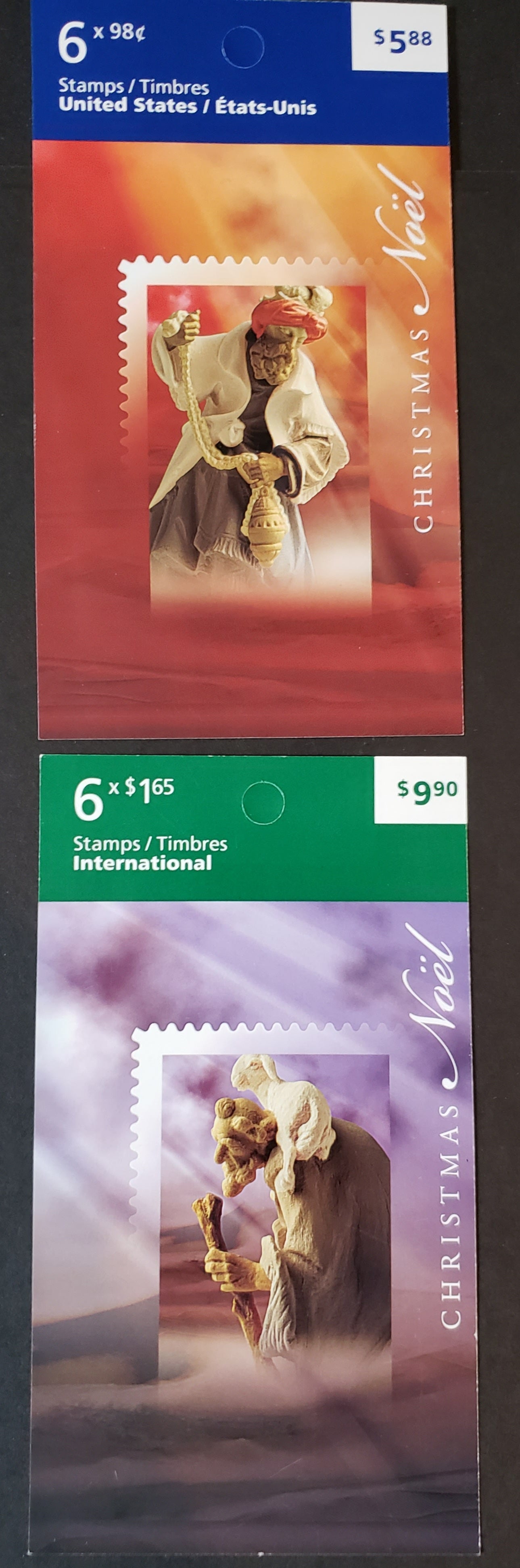 Canada #2346a, 2347a 98c & $1.65 Multicolored Nativity Scene, 2009 Christmas Issue, 2 VFNH Booklet Panes Of 6