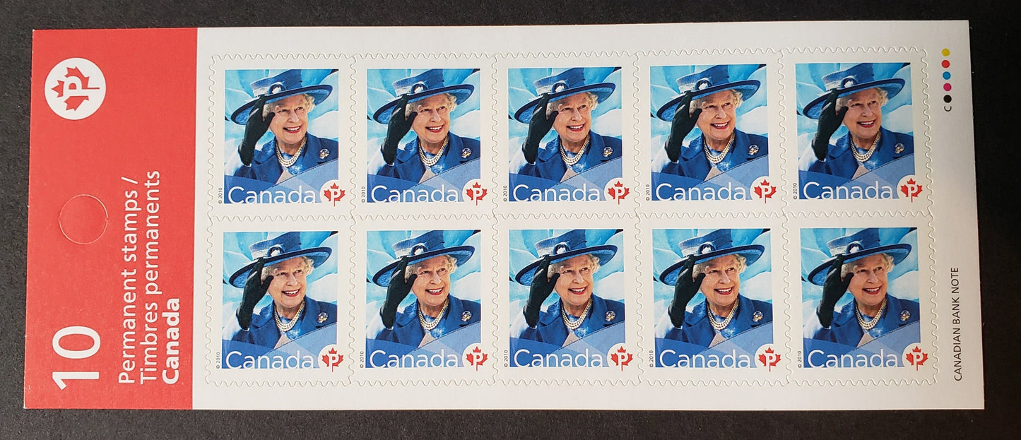 Canada #2365a P(57c) Multicolored Queen Elizabeth II, 2010 Queen Elizabeth II Issue, A VFNH Booklet Of 10