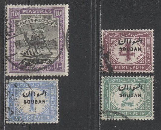 Lot 68 Sudan SC#J1/16 1897 Postage Dues & Camel Post Definitive, 4 Very Fine Used Singles, Click on Listing to See ALL Pictures, 2022 Scott Classic Cat. $22 USD