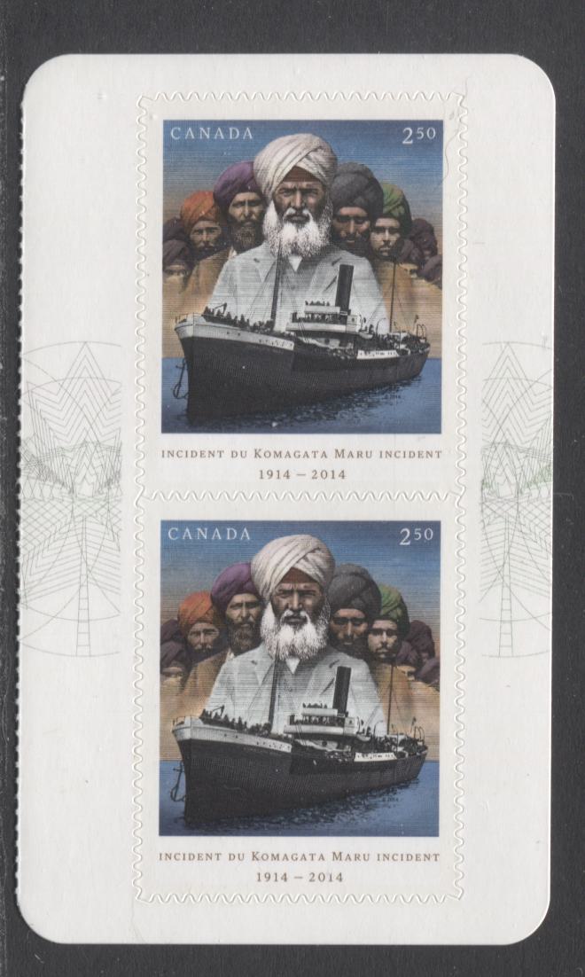 Lot 46 Canada #2732 $2.5 Multicolored Sikhs, 2014 Komagata Maru, A VFNH Booklet Pane Of 2