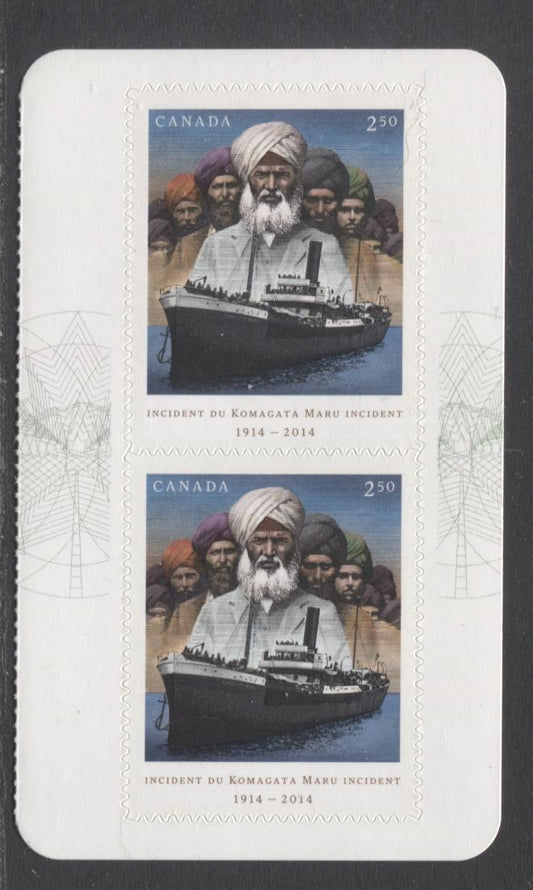 Lot 46 Canada #2732 $2.5 Multicolored Sikhs, 2014 Komagata Maru, A VFNH Booklet Pane Of 2