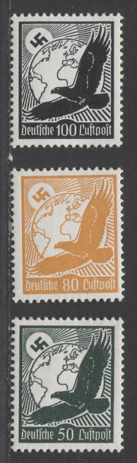 Lot 73 Germany SC#C52-C54 1934 Airmail Issue, , 3 VFOG Singles, Click on Listing to See ALL Pictures, 2022 Scott Classic Cat. $23.25 USD