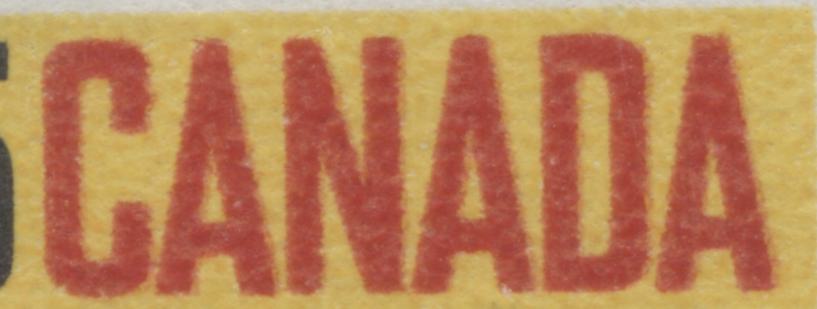 Canada #483ivar 5c Yellow, Black & Red Lacrosse Players, 1968 Lacrosse, 2 VFNH Singles With Moderate & Weak Kiss Print (Doubling Of Red), Unchecked As To Paper