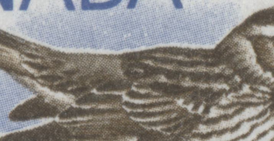 Canada #497 var 10c Ultramarine & Multicolured Ipswich Sparrow, 1969 Birds Issue, 2 VFNH Singles With White Outlined Sparrow Due To Slight Downward Shift Of Sparrow On HB & HF Papers