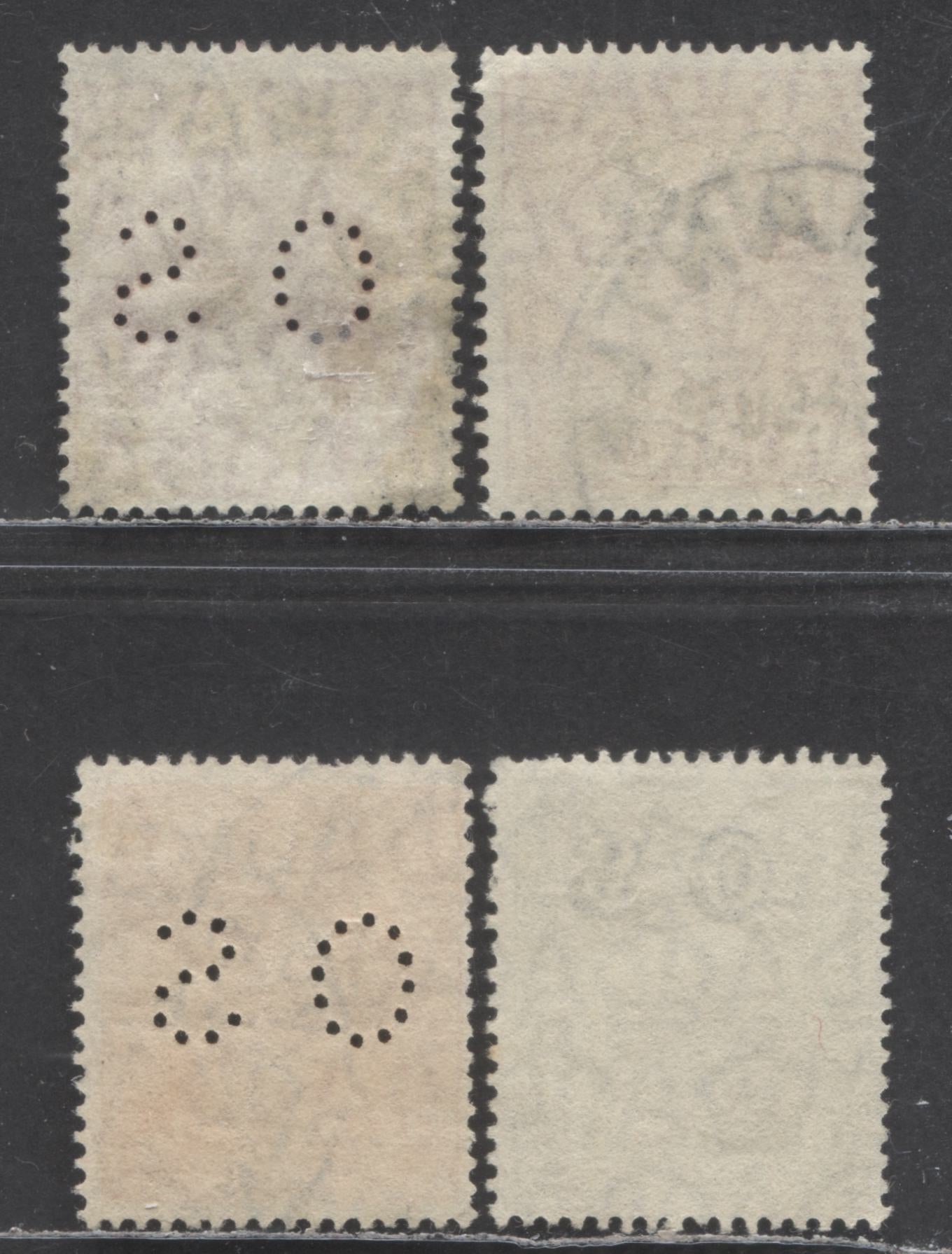 Lot 92 Australia SG#O97/O126 1926-1933 KGV Profile Head Issue, Official Perfins & Overprints, Small Multiple Crown Wmk, 4 Fine Used Singles, Click on Listing to See ALL Pictures, Estimated Value $20 USD