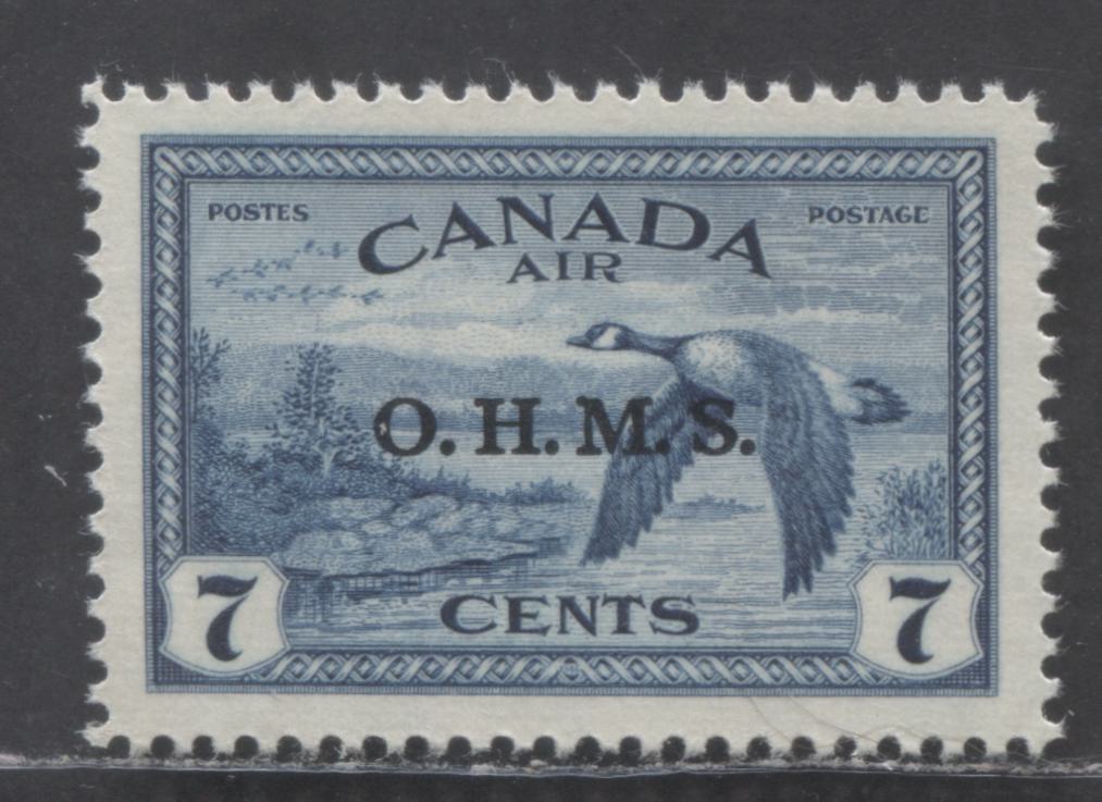 Lot 43 Canada #CO1 7c Deep Blue Canada Goose, 1946 Air Mail Overprinted Officials Issue, A VFNH Single