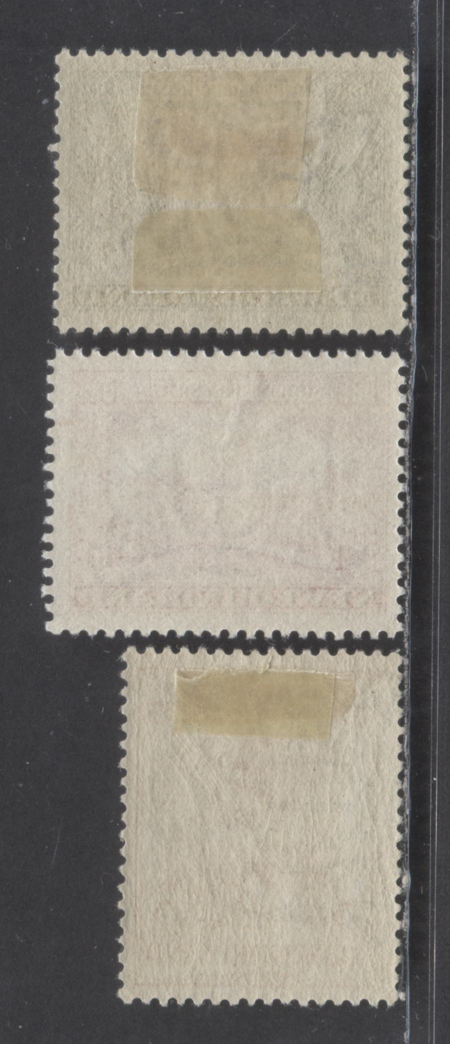 Lot 88 Newfoundland #214-215, 217 3c, 4c & 7c Yellow Brown, Carmine & Blue Gilbert Coat-of-Arms, Eton College & Gilbert Receiving Royal Patents, 1933 Humphrey Gilbert Issue, 3 FNH/OG Singles