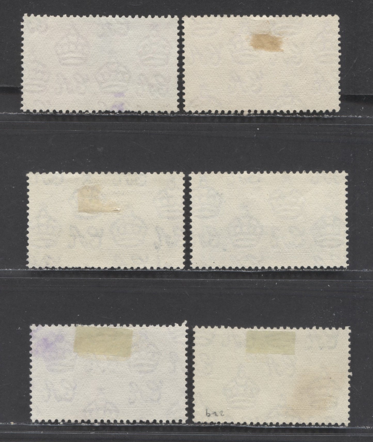 Lot 90 Newfoundland #226-229 4c-24c Bright Rose-Olive Green King George V & Windsor Castle, 1935 Silver Jubilee Issue, 6 F/VFOG Singles Includes Shades Of 4c & 7c