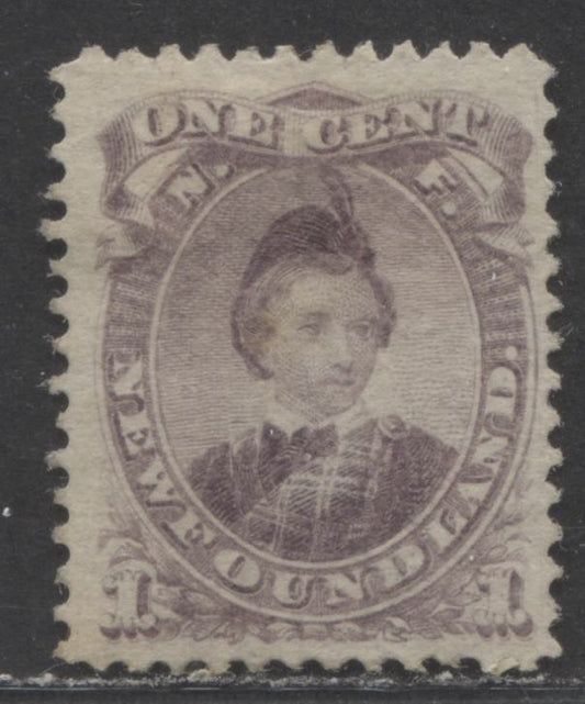 Lot 9 Newfoundland #32 1c Violet Edward, Prince Of Wales, 1868-1894 Second Cent Issue, A Fine Unused Single