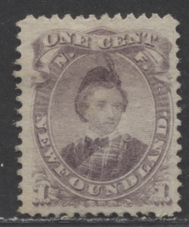 Lot 9 Newfoundland #32 1c Violet Edward, Prince Of Wales, 1868-1894 Second Cent Issue, A Fine Unused Single