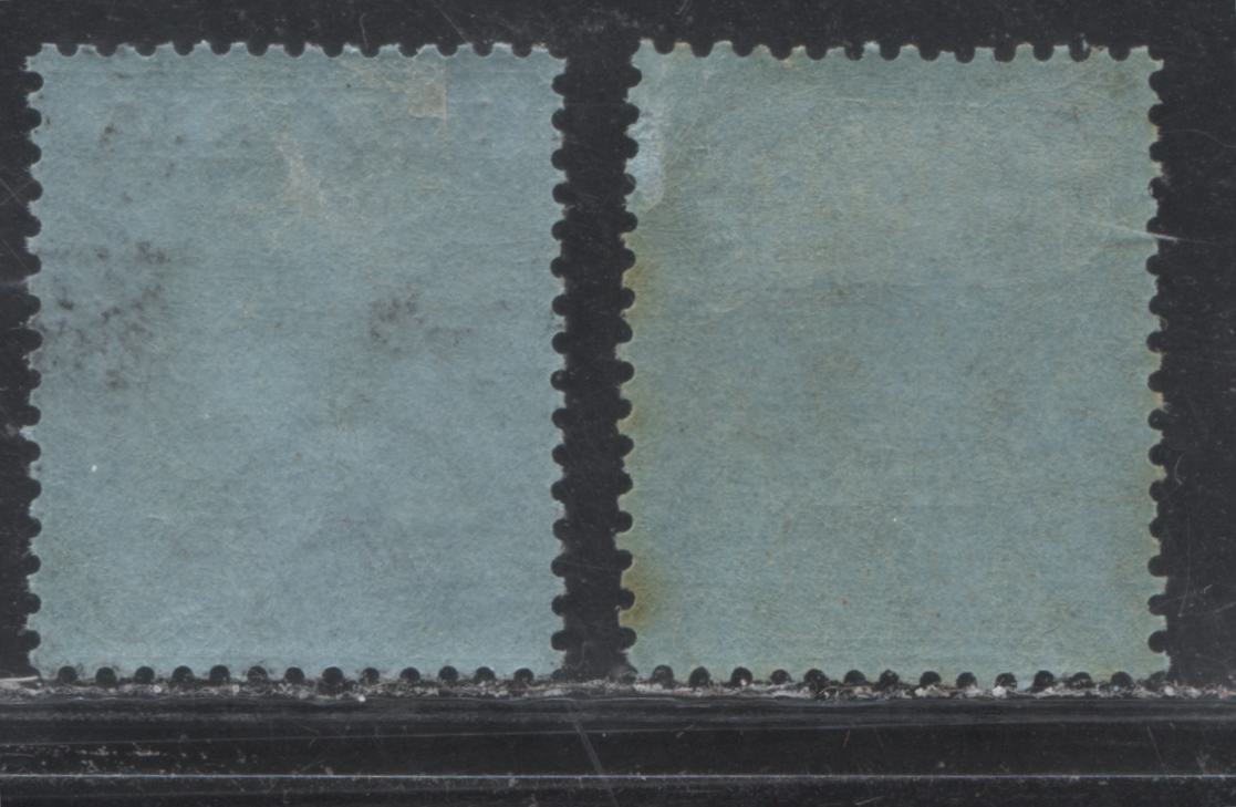 Nigeria SG#27 2/6d Gray Black And Scarlet On Prussian Blue And Gray Black And Carmine On Gray Blue King George V Issue 1921-1934 De La Rue Imperium Keyplate Design, Die 2. Two VF Examples