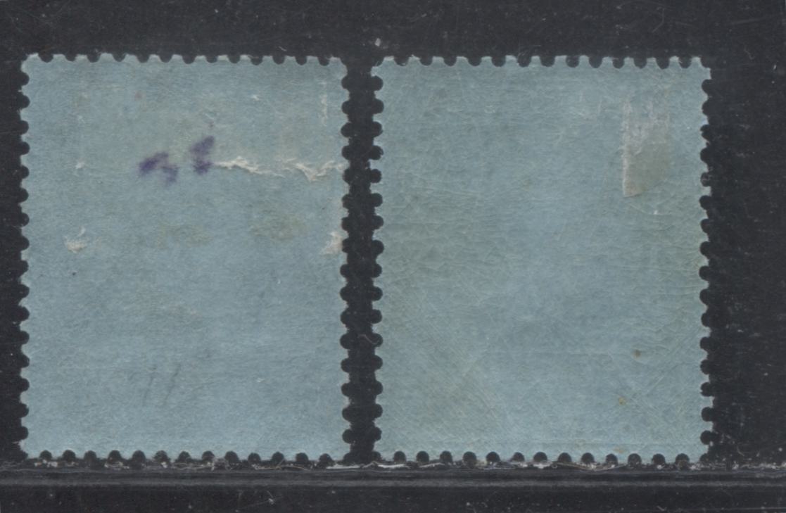 Nigeria SG#27 2/6d Black And Carmine On Gray Blue And Deep Gray And Carmine On Gray Blue King George V Issue 1921-1934 De La Rue Imperium Keyplate Design, Die 2. Two VF Examples