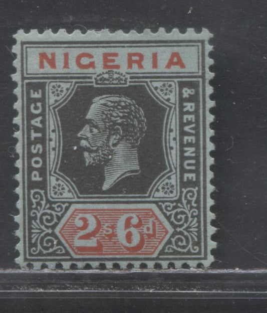 Nigeria SG#27 2/6d Black And Scarlet On Gray Blue King George V Issue 1921-1934 De La Rue Imperium Keyplate Design, Die 2. A VF Example