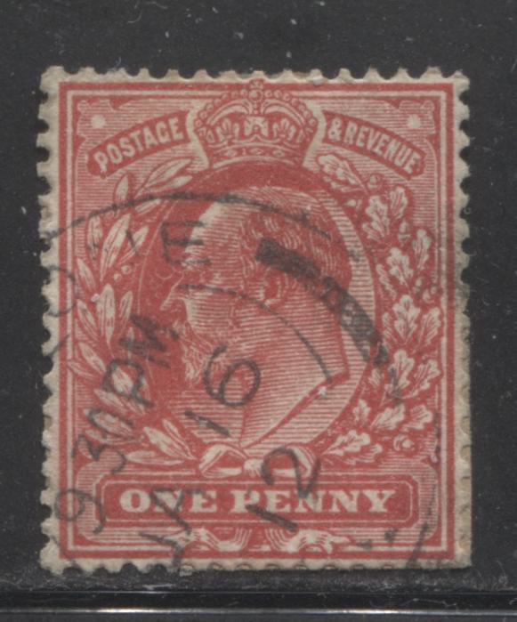 Great Britain SG#282 1d Pale Rose Carmine Edward VII, 1902-1913 King Edward VII Issue, Perf. 15 x 14, Very Fine Used