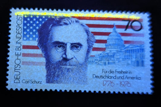 Germany SC#1216 70pf Multicolored 1976 American Bicentennial, With Spotty Weak Tagging, A VFNH Example, Click on Listing to See ALL Pictures, Estimated Value $15 USD