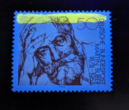 Germany SC#1268 50pf Multicolored 1978 Martin Buber, With Top Bar Tagging, A VFNH Example, Click on Listing to See ALL Pictures, Estimated Value $15 USD