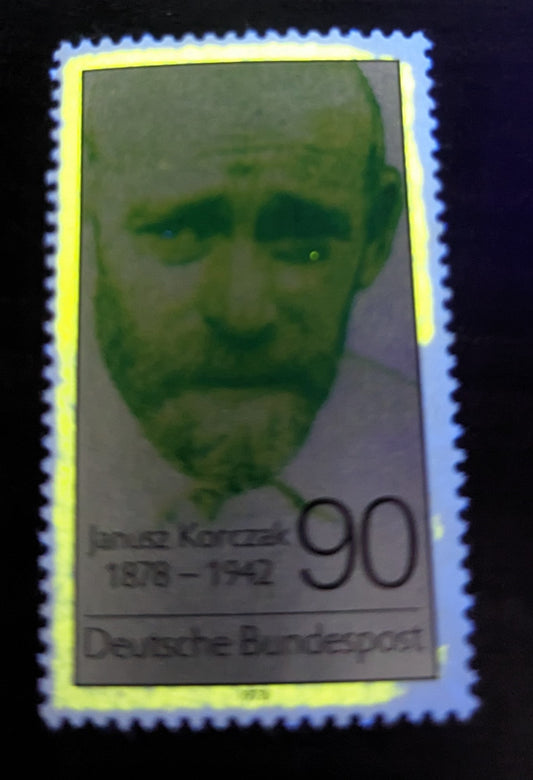 Germany SC#1274 90pf Multicolored 1978 Dr. Janusz Korczak Issue, With Outline Tagging, Missing Lr Corner, A VFNH Example, Click on Listing to See ALL Pictures, Estimated Value $15 USD