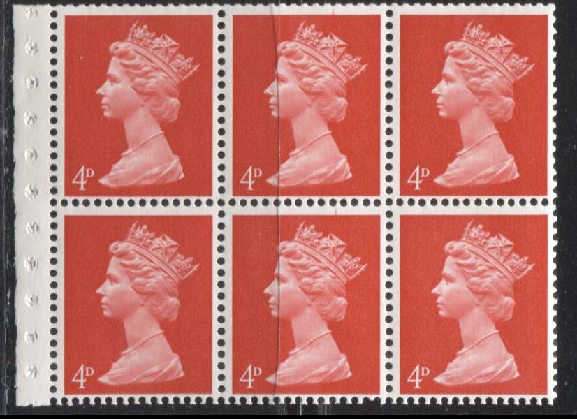 Great Britain SG#LP54 4/6d- Black on Grey Blue 1967-1971 Pre-Decimal Machin Heads Issue, A Booklet From November 1969, Various Fluorescence Levels For Interleaving Pages, Low Fluorescent "Mauretania" Cover on Front and High Fluorescent Back Cover