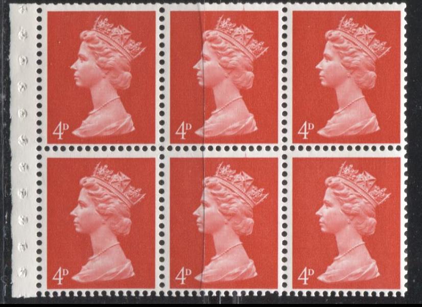 Great Britain SG#LP54 4/6d- Black on Grey Blue 1967-1971 Pre-Decimal Machin Heads Issue, A Booklet From November 1969, Various Fluorescence Levels For Interleaving Pages, High Fluorescent "Mauretania" Cover on Front and Medium Fluorescent Back Cover