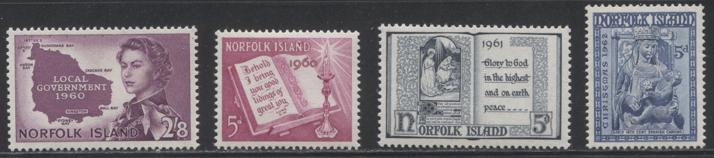 Lot 461 Norfolk Island #42-45 1960 Local Government - 1962 Christmas, a VFNH Complete Set