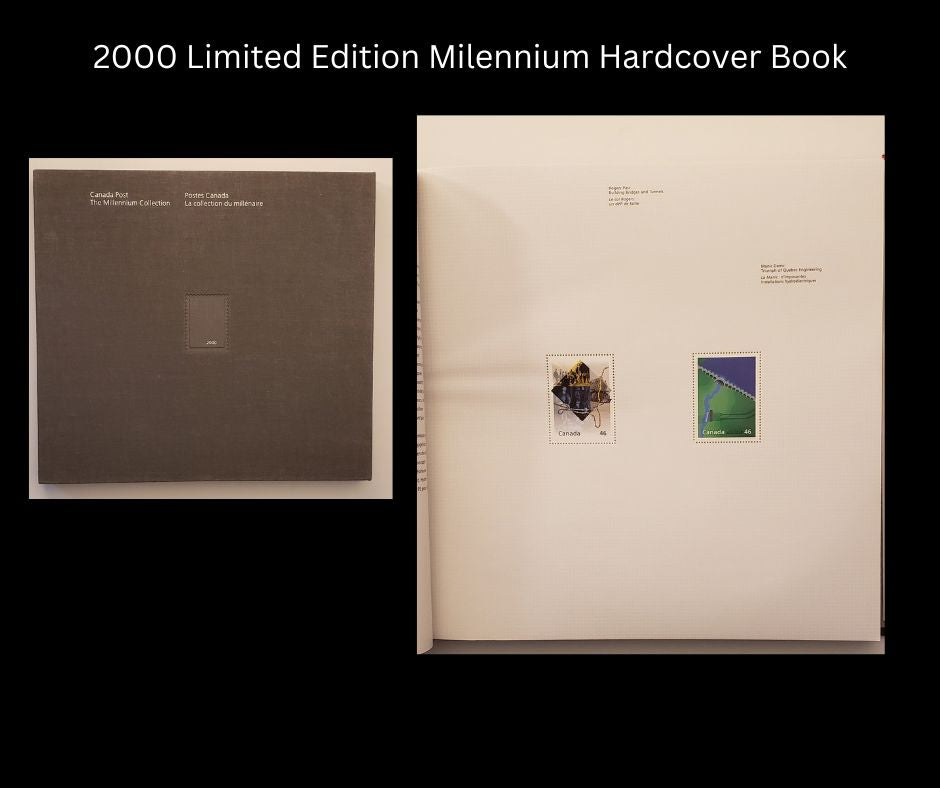 Lot 296 Canada 1999-2000 Millennium Collection, A Deluxe Limited Edition 93 Page Hardcover Book Contains 68 Stamps From The Millennium Series Printed 2 To A Page, Not Available From Other Sources, Only 200,000 Printed
